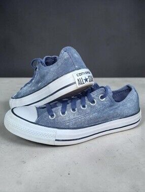 Converse All ✨️ Star Blue Denim Low-Top Sneakers Unisex Casual & Trendy